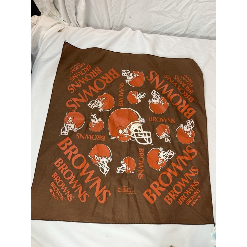 Vintage 1992 Cleveland Browns NFL Bandana 21x21 NSP Helmet All Over Print